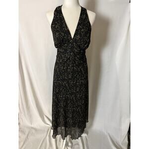 Jonathan Martin Black Floral Halter Dress
